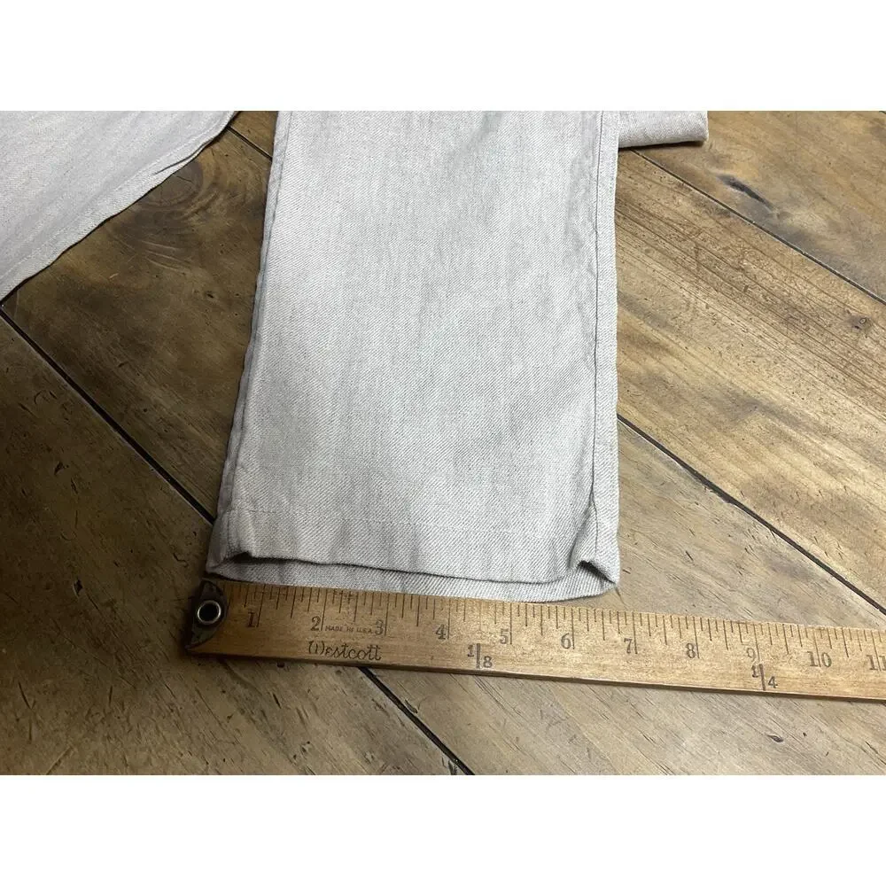 Porter & Ash Pants Mens Size 34 Beige Pleated Linen Blend Drawstring Tapered $88
